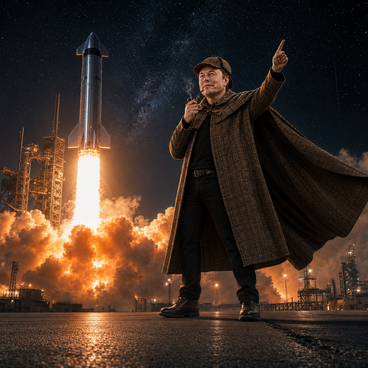 PipeElon at a Starship launch